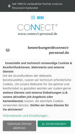 Vorschau der mobilen Webseite www.connect-personal.de, Connect Personal Service GmbH