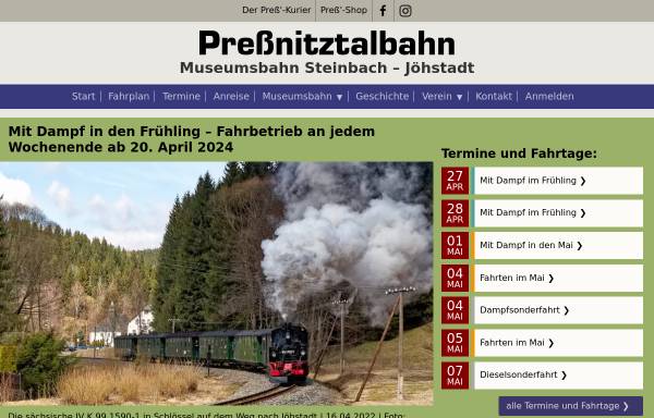Vorschau von www.pressnitztalbahn.de, Die Preßnitztalbahn