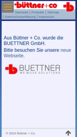Vorschau der mobilen Webseite www.buettner-co.de, Büttner + Co. GmbH