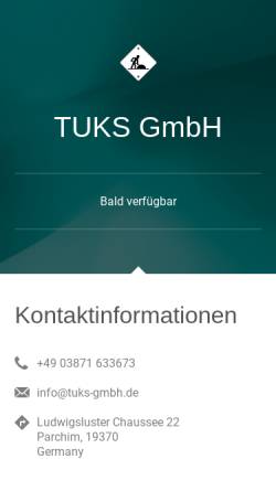 Vorschau der mobilen Webseite www.tuks-gmbh.de, TUKS GmbH