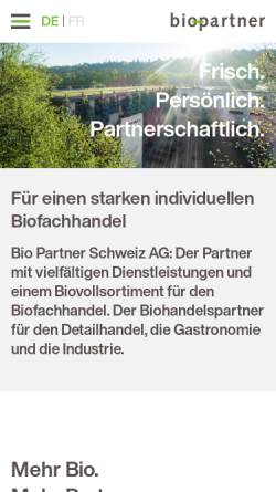 Vorschau der mobilen Webseite www.biopartner.ch, biopartner