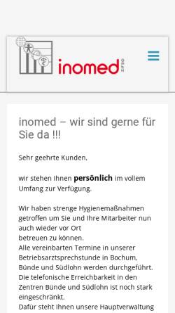 Vorschau der mobilen Webseite www.inomed-gmbh.de, INOMED GmbH