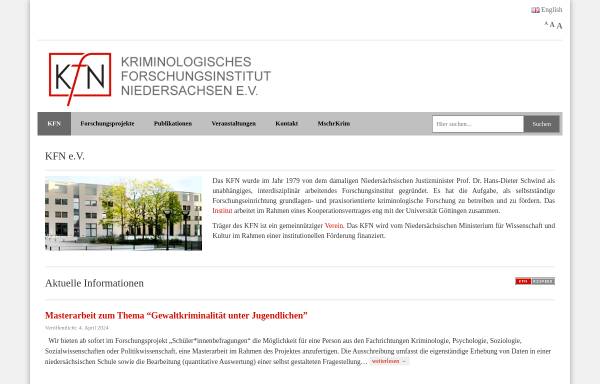 Vorschau von www.kfn.de, Kriminologisches Forschungsinstitut Niedersachsen e.V.
