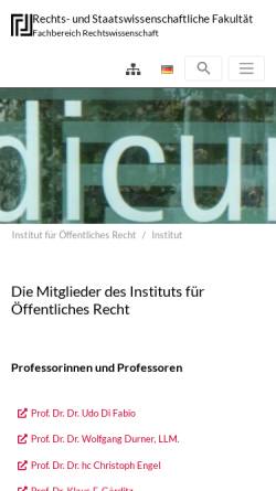 Vorschau der mobilen Webseite www.jura.uni-bonn.de, Universität Bonn - Kriminologisches Seminar