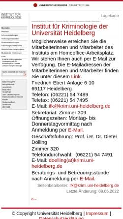 Vorschau der mobilen Webseite www.uni-heidelberg.de, Universität Heidelberg - Institut für Kriminologie