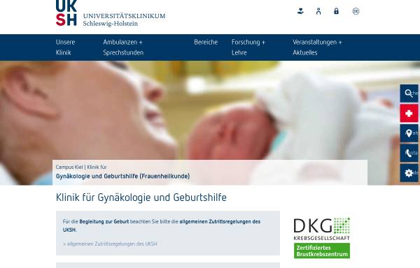 Vorschau von www.uksh.de, Universität Kiel, Klinik für Gynäkologie und Geburtshilfe