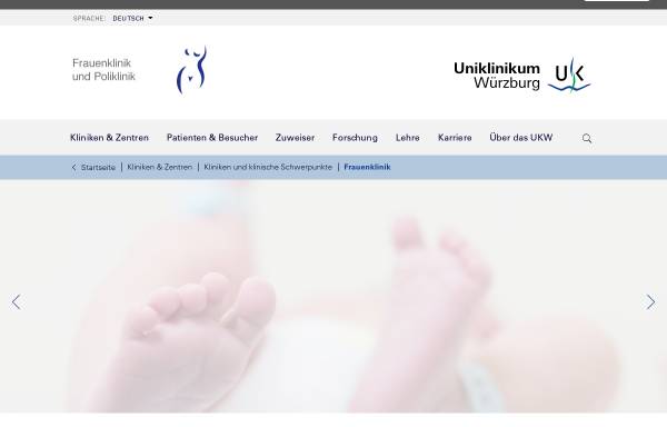 Vorschau von www.frauenklinik.ukw.de, Universitäts-Frauenklinik und Hebammenschule Würzburg