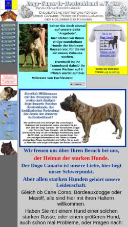 Vorschau der mobilen Webseite www.dogo-canario-deutschland.de, Dogo-Canario-Deutschland e. V.