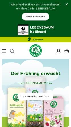 Vorschau der mobilen Webseite www.lebensbaum.com, Lebensbaum - Ulrich Walter GmbH