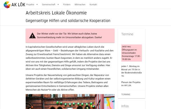 Vorschau von www.ak-loek.de, Arbeitskreis Lokale Ökonomie e.V.