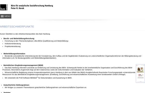 Vorschau von www.bas-hamburg.de, BaS Büro für analytische Sozialforschung