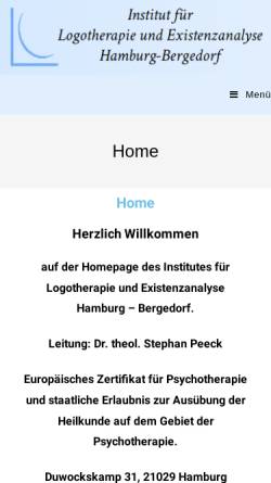 Vorschau der mobilen Webseite www.logotherapie-hamburg-bergedorf.de, Institut für Logotherapie Hamburg-Bergedorf