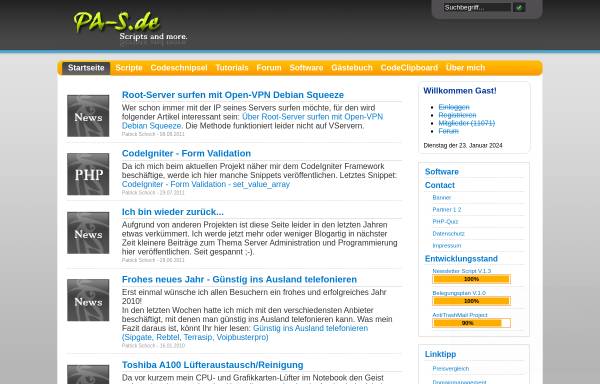 Vorschau von www.pa-s.de, PA-S.de Scripte and more.