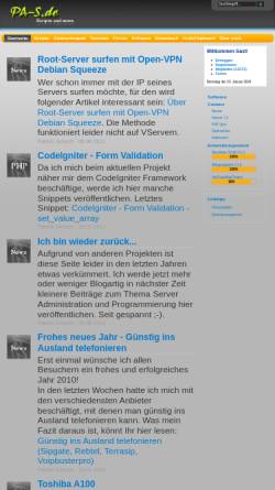 Vorschau der mobilen Webseite www.pa-s.de, PA-S.de Scripte and more.