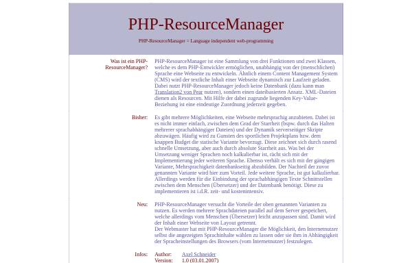 Vorschau von phpscript.axelschneider.info, PHP-ResourceManager