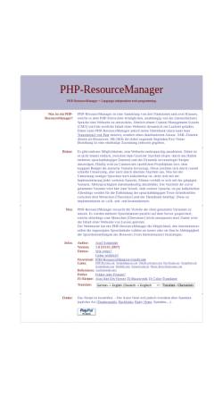 Vorschau der mobilen Webseite phpscript.axelschneider.info, PHP-ResourceManager
