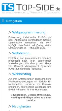 Vorschau der mobilen Webseite www.top-side.de, Top-Side