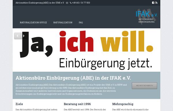 Vorschau von www.einbuergern.de, Aktionsbüro Einbürgerung (ABE)