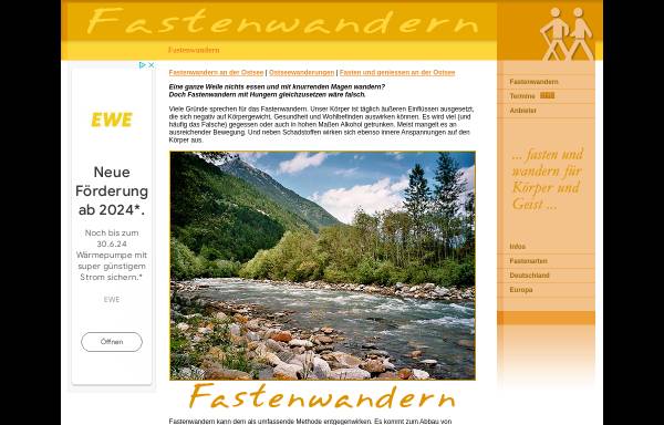 Vorschau von www.fastenwandern.info, Übersicht von Fastenwandern-Anbietern