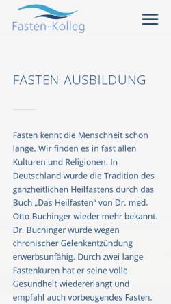 Vorschau der mobilen Webseite www.fasten-kolleg.de, Fostra Fasten-Kolleg