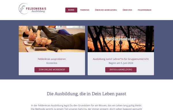 Vorschau von www.feldenkrais-ausbildung.de, Feldenkrais Ausbildung, Kirschner & Gruner GbR