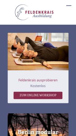Vorschau der mobilen Webseite www.feldenkrais-ausbildung.de, Feldenkrais Ausbildung, Kirschner & Gruner GbR