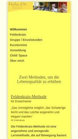 Vorschau der mobilen Webseite feldenkrais-ott.de, Heike Ott
