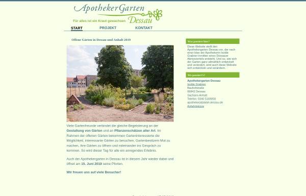Vorschau von www.apothekergarten-dessau.de, Apothekergarten Dessau
