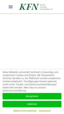 Vorschau der mobilen Webseite kfn-ev.de, Komitee Forschung Naturmedizin e.V.