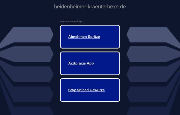 Vorschau von www.heidenheimer-kraeuterhexe.de, Naturheilkunde und Homöopathie online - Die Heidenheimer Kräuterhexe