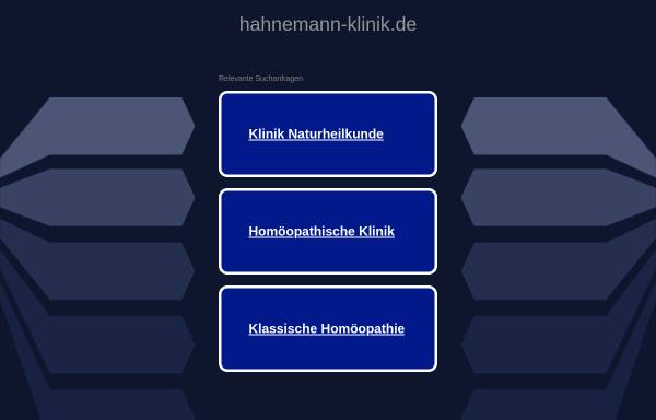 Vorschau von www.hahnemann-klinik.de, Hahnemann-Klinik