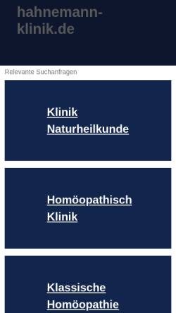 Vorschau der mobilen Webseite www.hahnemann-klinik.de, Hahnemann-Klinik
