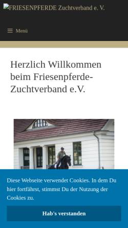 Vorschau der mobilen Webseite www.friesenpferde-zuchtverband.de, Friesenpferde-Zuchtverband e.V.
