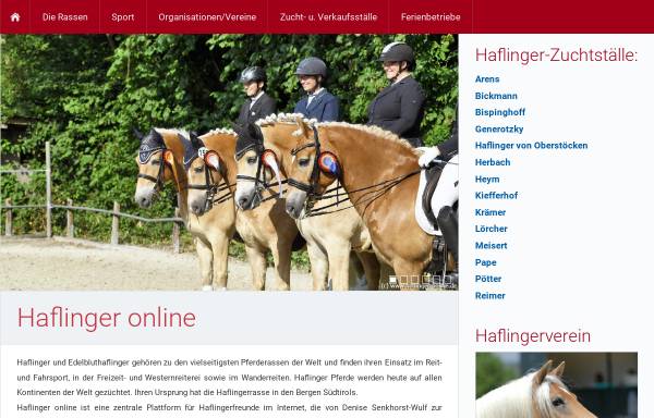 Vorschau von www.haflinger-online.de, Haflinger Online