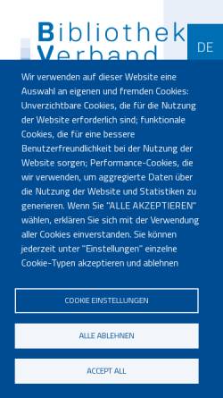Vorschau der mobilen Webseite www.bvs.bz.it, Bibliotheksverband Südtirol