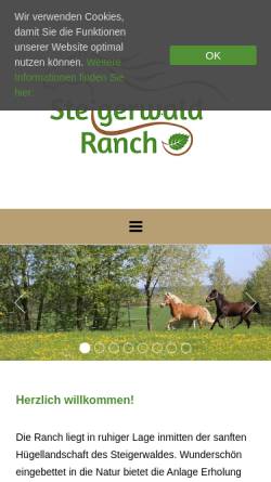Vorschau der mobilen Webseite www.steigerwald-ranch.de, Steigerwald Ranch