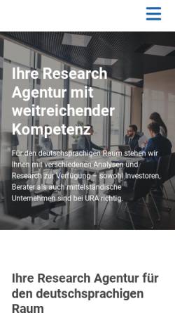 Vorschau der mobilen Webseite www.ura.de, URA Unternehmens Ratingsagentur AG