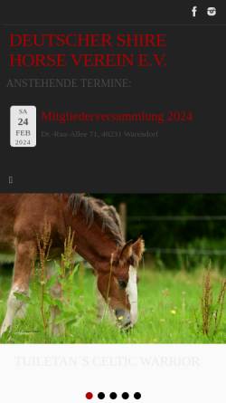 Vorschau der mobilen Webseite www.shire-horse-germany.de, Deutscher Shire Horse Verein e.V.