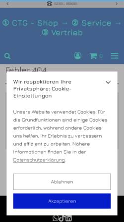 Vorschau der mobilen Webseite www.ctg-shop.de, Baron Medizintechnik, Inh. Bernhard Baron