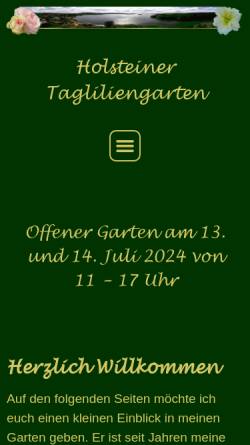 Vorschau der mobilen Webseite www.taglilientraum.de, Holsteiner Tagliliengarten
