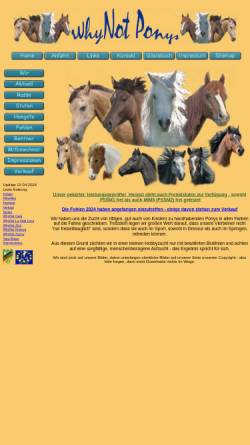Vorschau der mobilen Webseite whynot-ponys.de, WhyNot Ponys, Gestüt Ehrnsdorf