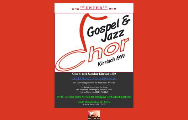 Vorschau von sites.inka.de, Gospel- und Jazzchor Kirrlach 1999