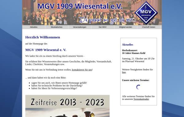 Vorschau von mgv-wiesental.de, MGV 1909 Wiesental e. V.