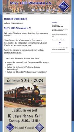 Vorschau der mobilen Webseite mgv-wiesental.de, MGV 1909 Wiesental e. V.