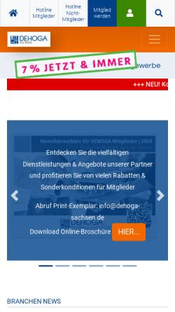 Vorschau der mobilen Webseite www.dehoga-dresden.de, DEHOGA