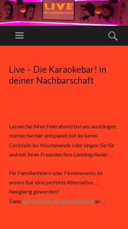 Vorschau der mobilen Webseite www.live-diekaraokebar.de, Live - Die Karaokebar