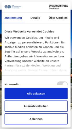 Vorschau der mobilen Webseite www.uniklinikum-saarland.de, Institut für Pathologie der Universität des Saarlandes