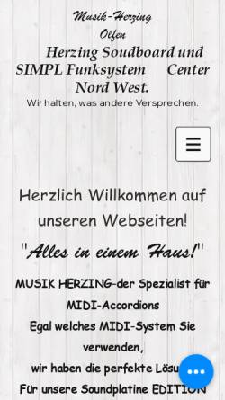 Vorschau der mobilen Webseite www.accordmusic.de, Accord music - Musikhaus Herzing