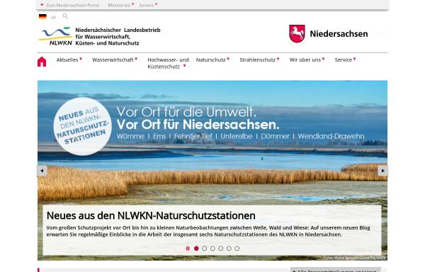 Vorschau von www.nlwkn.niedersachsen.de, Niedersächsischer Landesbetrieb für Wasserwirtschaft und Küstenschutz