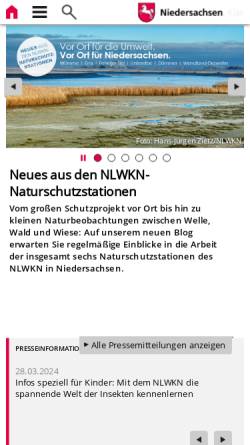 Vorschau der mobilen Webseite www.nlwkn.niedersachsen.de, Niedersächsischer Landesbetrieb für Wasserwirtschaft und Küstenschutz